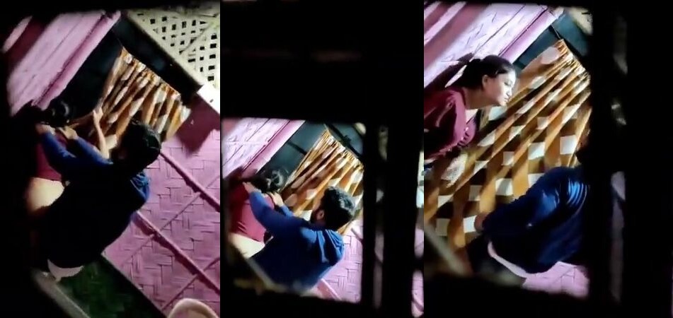 Husband caught wife fucking lover and made her porn video