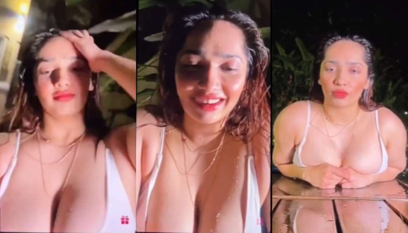 Aditi mistry new live first time with her sister divya mistry both together in open pool live in bikini