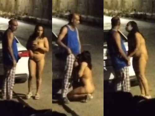 Horny Desi Bhabhi Blowjob on Road