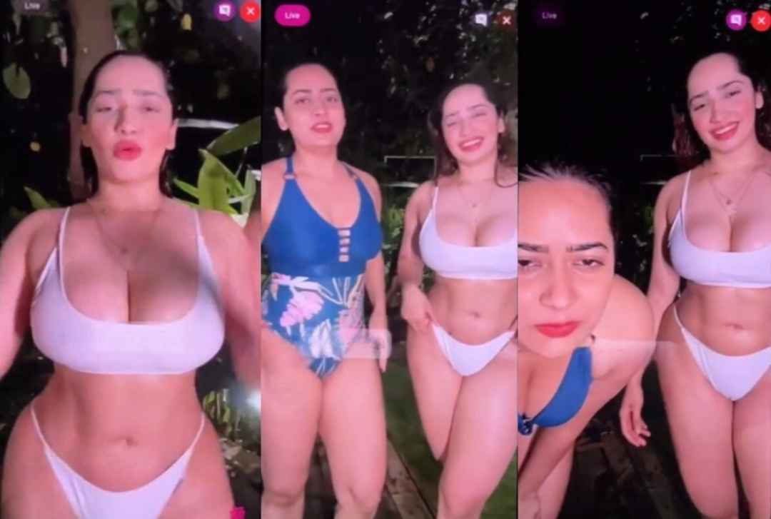 Aditi mistry new live first time with her sister divya mistry both together in open pool live in bikini Part 2