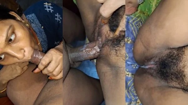 Horny Bhabhi licking and sucking dick and hairy pussy fucking