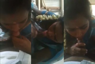 Chennai lady gives a Tamil blowjob to her lover