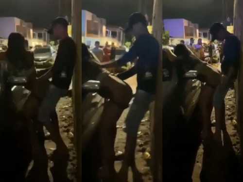 Young Lover Fucking Behind a car in public place