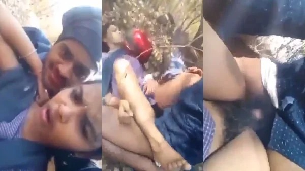 Desi College girlfriend hairy-pussy fucked in jungal with bestfriend